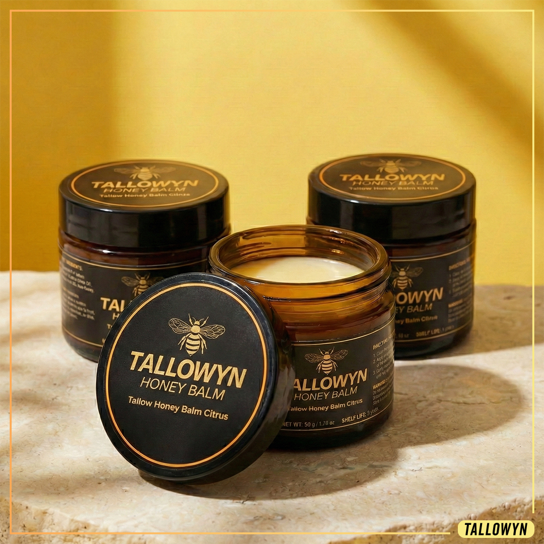Organic Grass-Fed Beef Tallow Balm With Raw Honey