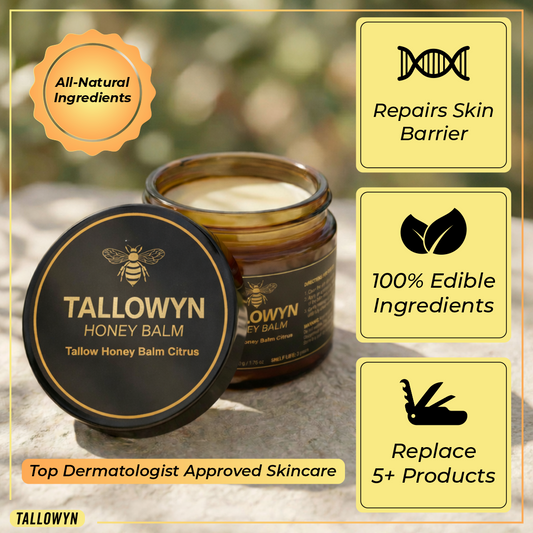 Organic Grass-Fed Beef Tallow Balm With Raw Honey