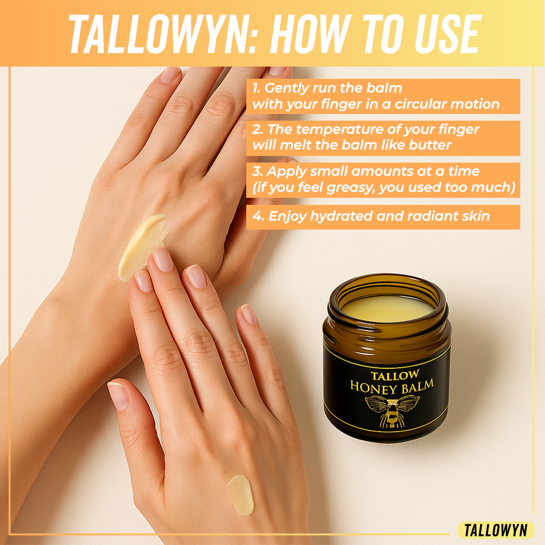 Organic Grass-Fed Beef Tallow Balm With Raw Honey